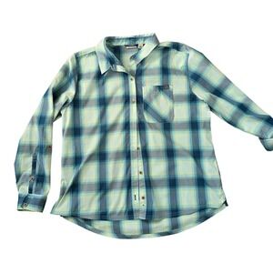 LL Bean‎ Plaid Long Sleeve Button Up Shirt Women's Size L REG